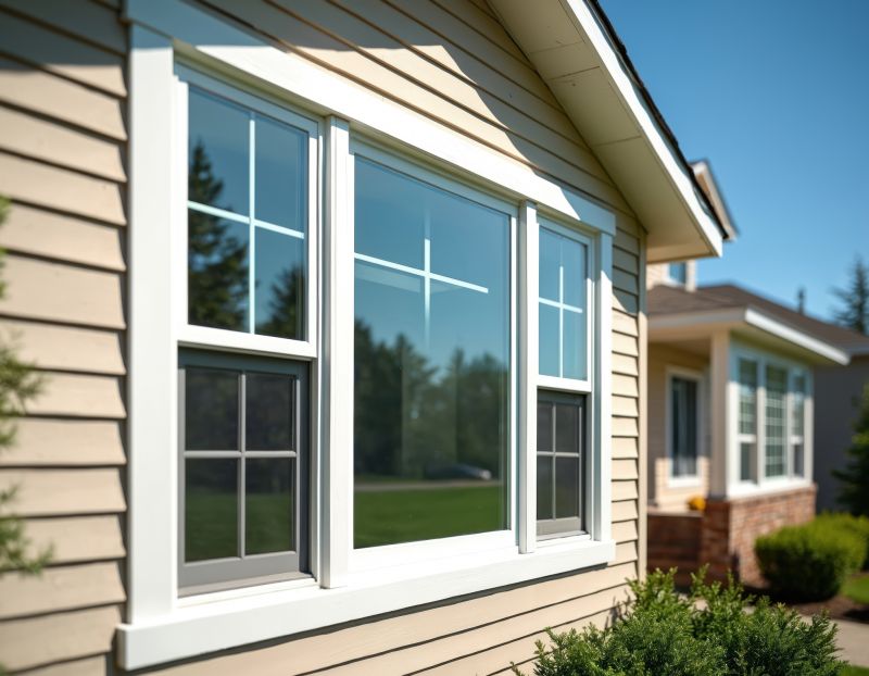 New double-hung window on a home